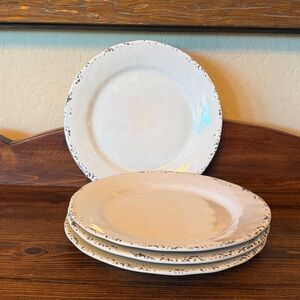 Tommy Bahama Set of 4 Crackle Cream Melamine 9” Plates